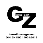 Zertifizierungsabzeichen für das Umweltmanagement nach DIN EN ISO 14001